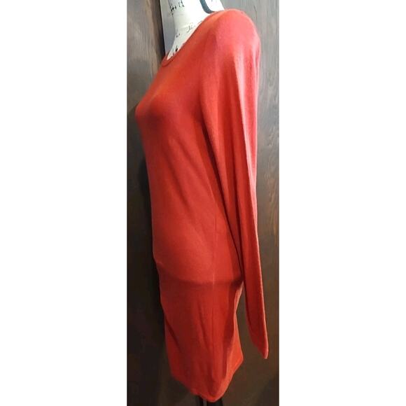 Vanessa Bruno Athe red gathered drop waist long sleeve Sweater dress Medium soft - Picture 4 of 5